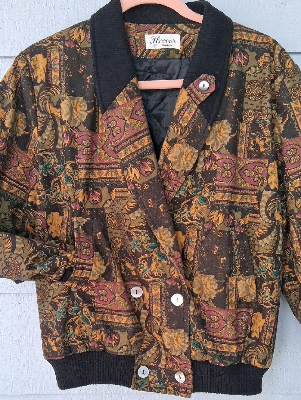 Vintage Bomber Shape Jacket - Brown Multi